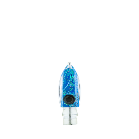 Moyes Lures - 7" Holographic Blue Crinkle Bullet