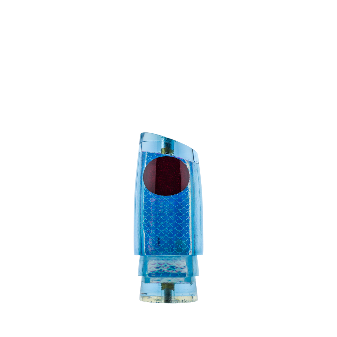 Wes Leslie Lures: History & Lure Identification Guide | Luremonger 10" Plunger, Ice Blue Tint - Offshore Trolling Lure Archive