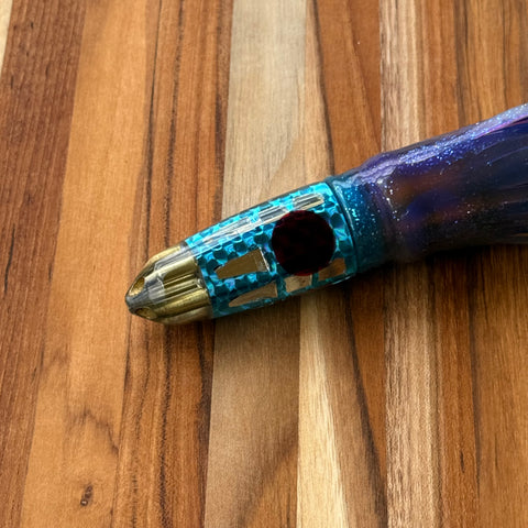 Leroy - 9” Cracked Glass Jetted Bullet Skirted