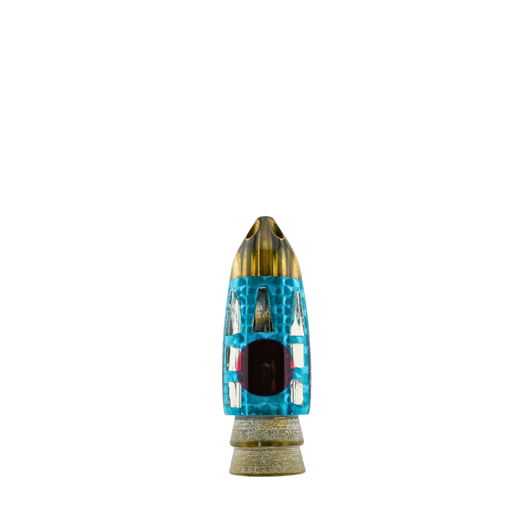 Leroy Lures: History & Lure Identification Guide | Luremonger 9" Bullet, 4-Jet Cracked Glass - Offshore Trolling Lure Archive