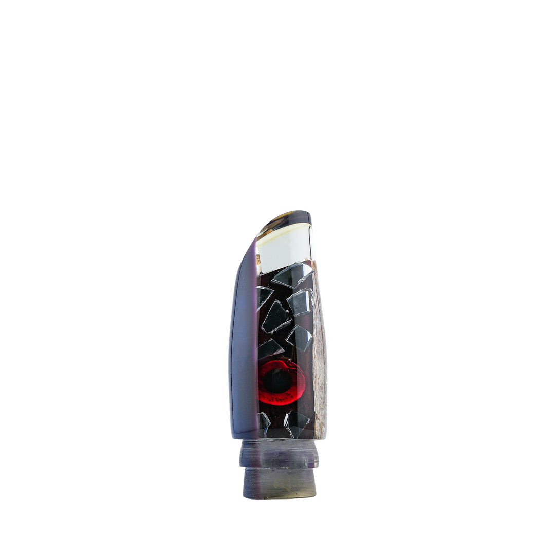 LKY Lures: History & Lure Identification Guide | Luremonger 9" Reverse Scoop, Multi-Color Cracked Glass - Offshore Trolling Lure Archive