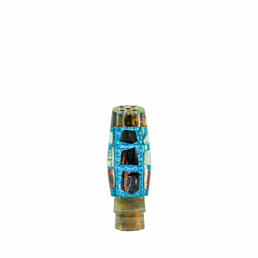 Futa - 9" Vintage Ice Blue Mirror Cut Slant