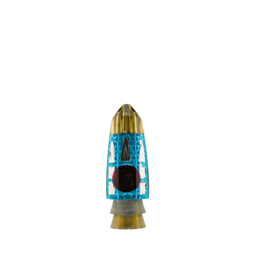 Leroy Lures: History & Lure Identification Guide | Luremonger 9" Bullet, 4-Jet Cracked Glass - Offshore Trolling Lure Archive
