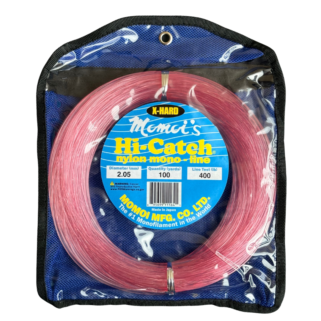 Momoi - Hi-Catch Xtra-Hard Monofilament Leader - 400 lb. Test - 100 yd. - Pink