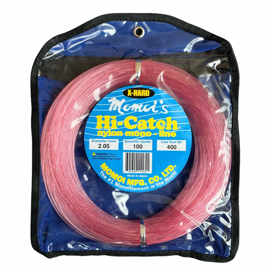 Momoi - Hi-Catch Xtra-Hard Monofilament Leader - 400 lb. Test - 100 yd. - Pink