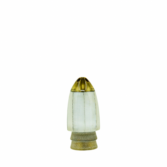 Leroy - 9” Jetted White Shell Egg Bullet