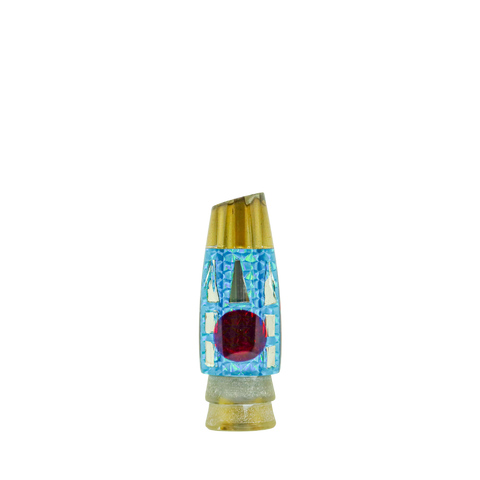 Leroy - 9” Vintage Jetted Cracked Glass