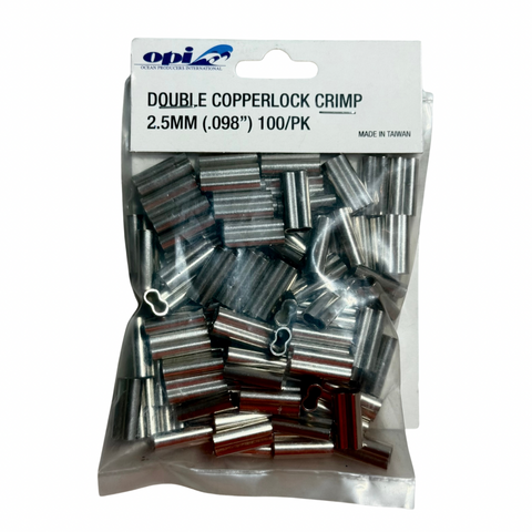 OPI - Silver Double Barrel Crimps 2.5mm 100Pk