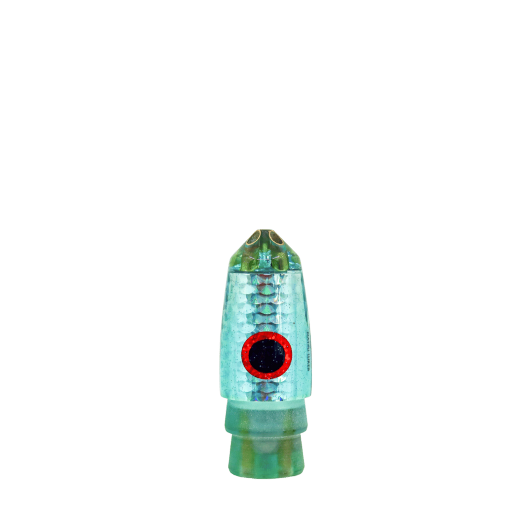 Matsu Lures: History & Lure Identification Guide | Luremonger 9" Bullet, 4-Jet Teal Tint - Offshore Trolling Lure Archive