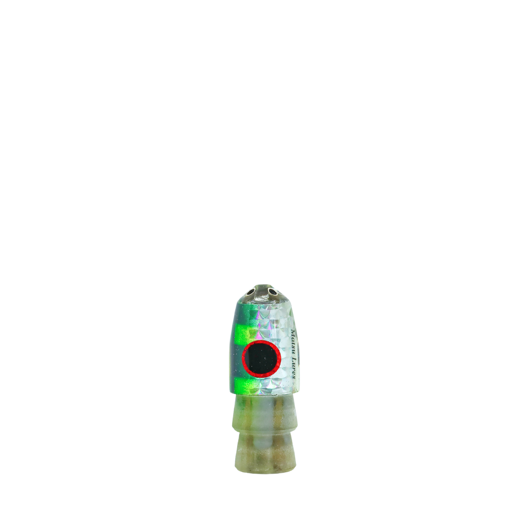 Matsu Lures: History & Lure Identification Guide | Luremonger 7" Bullet Stubby, 4-Jet Frog - Offshore Trolling Lure Archive