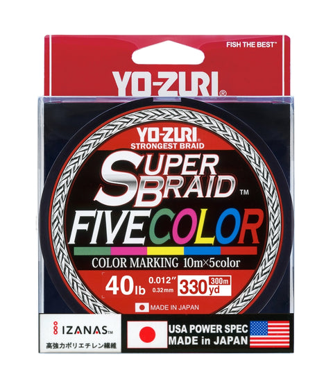 YOZURI - SUPER BRAID FIVE COLOR 330YDS 40LBS